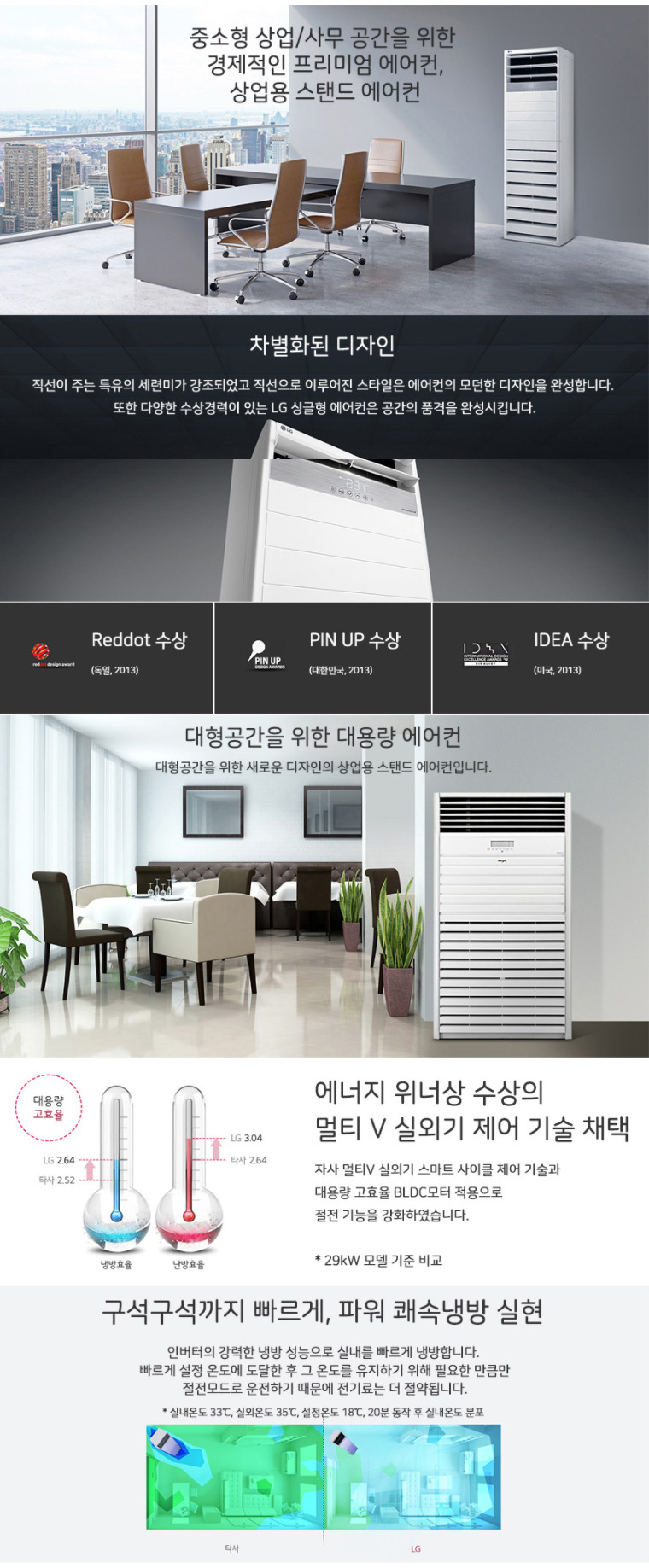 [LG] 인버터 스탠드 냉난방기 36평형(삼상) (PW1300T9L) 상세 이미지 4