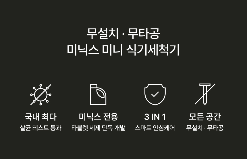 [미닉스] 미니 식기세척기 PRO (그레이지)(MNDW-110G) 상세 이미지 20