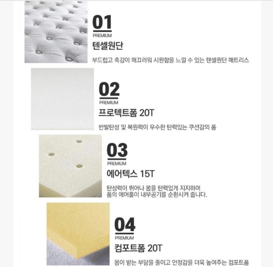 [인홈] 라온 LED 저상형 침대 SS+Q (라텍스7존) (아이보리)(라온 LED 저상형 침대 SS+Q_라텍스7존_IV) 상세 이미지 2