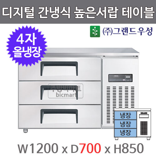 [그랜드우성] 간냉식 카페형 서랍 냉장고 250L (36) GWFM-120DT-2L 상세 이미지 2