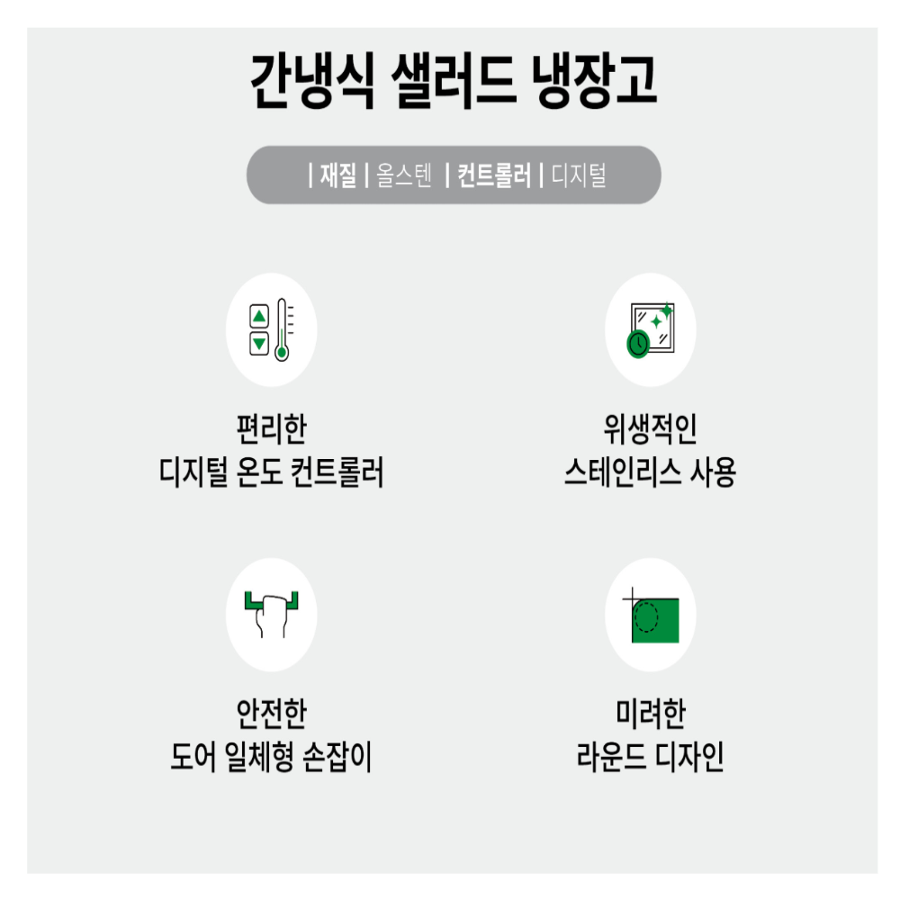 [그랜드우성] 간냉식 샐러드 냉장고 364L (36) GWFM-150RST 상세 이미지 2