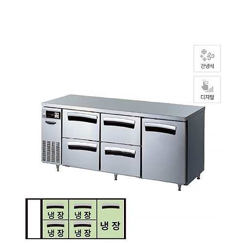 [라셀르] 간냉식 우유서랍 1800 테이블 냉장고 492L (올스텐) (36) LT-1834R-DDD 상세 이미지 2