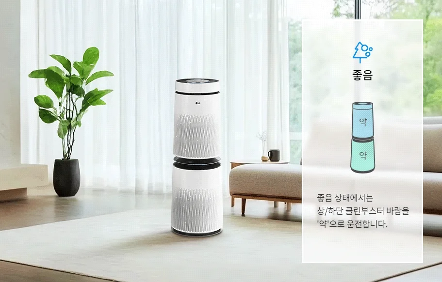 [LG] 퓨리케어 360도 플러스 공기청정기 29평형 크리미스노우 (AS285DWWA)