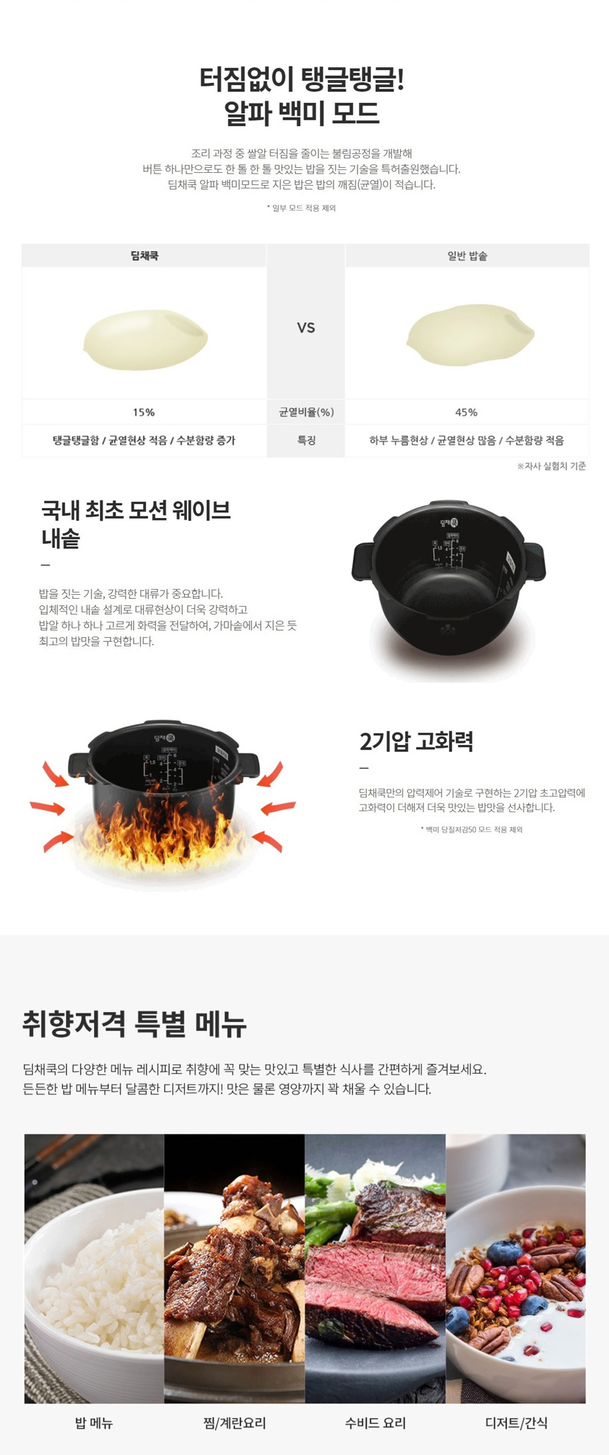 [위니아] 딤채 쿡 당질저감50 6인용 전기밥솥 샤인 화이트 (WCDG06BSWHW) 썸네일 1