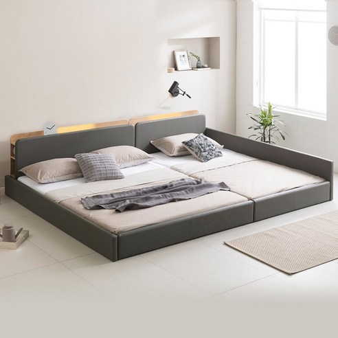 [인홈] 라온 LED 저상형 침대 Q+Q (A1) (그레이)(라온 LED 저상형 침대 Q+Q_A1_GY) 썸네일 4