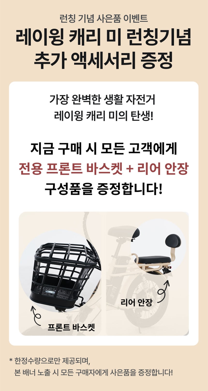 [레이윙] 캐리 미 전기자전거 CARRYME_18.2A (블랙) (48개월) 썸네일 2