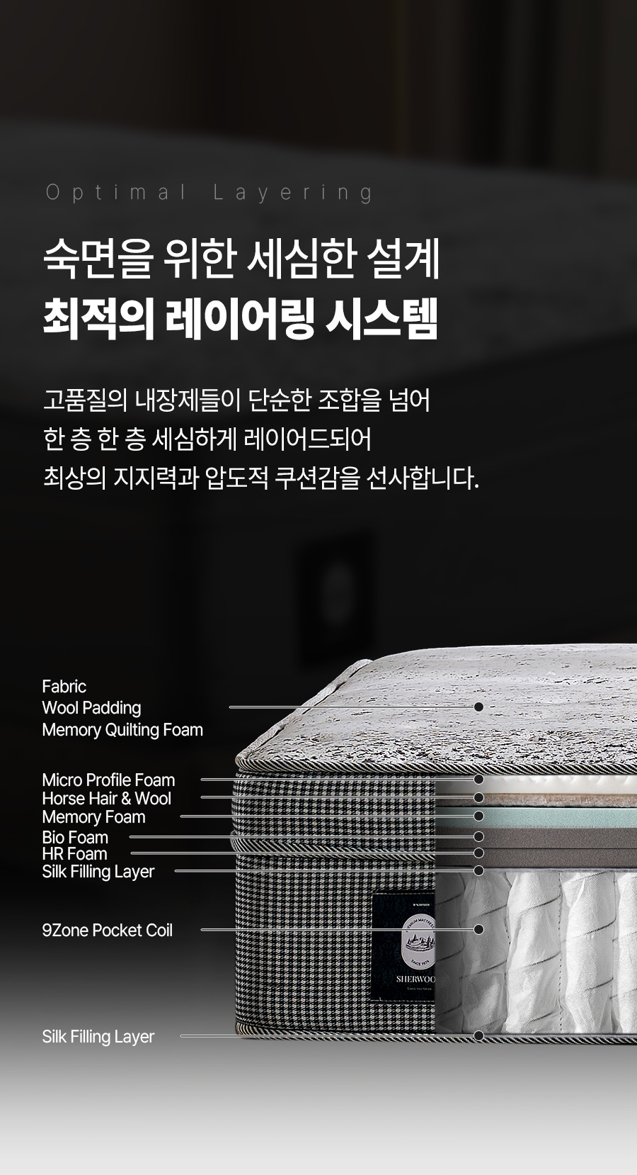 [쉐우드] 카발리 CAVALLI Core 320 말총 양모 독립스프링 프리미엄 매트리스 LK (라지킹) (BS) 썸네일 2
