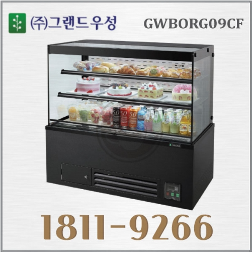 [그랜드우성] 간냉식 제과쇼케이스 900 사각 뒷문형 3단 (블랙) (36) GWBKRG09CF (B) 썸네일 2