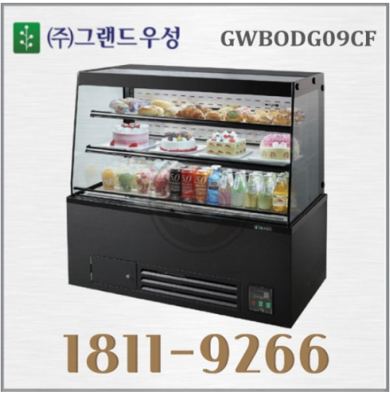 [그랜드우성] 간냉식 제과쇼케이스 900 곡면 뒷문형 3단 (블랙) (36) GWBKXG09CF (B) 썸네일 4