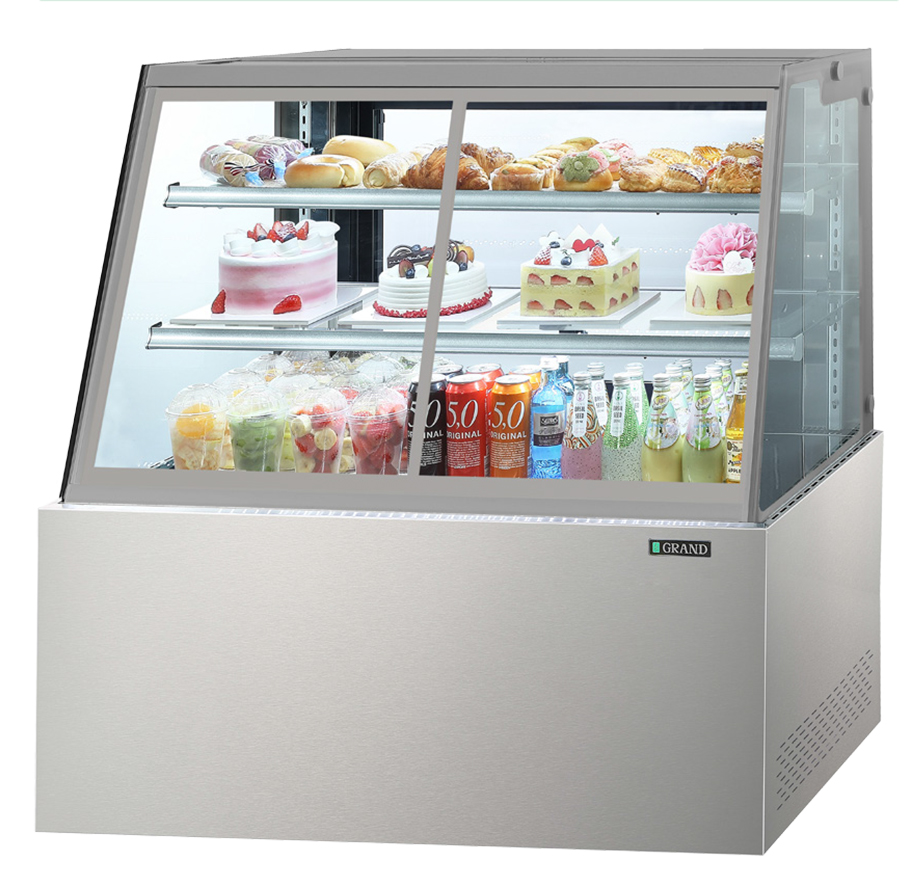 [그랜드우성] 간냉식 제과쇼케이스 1200 곡면 뒷문형 3단 (블랙) (36) GWBKXG12CF (B) 썸네일 1