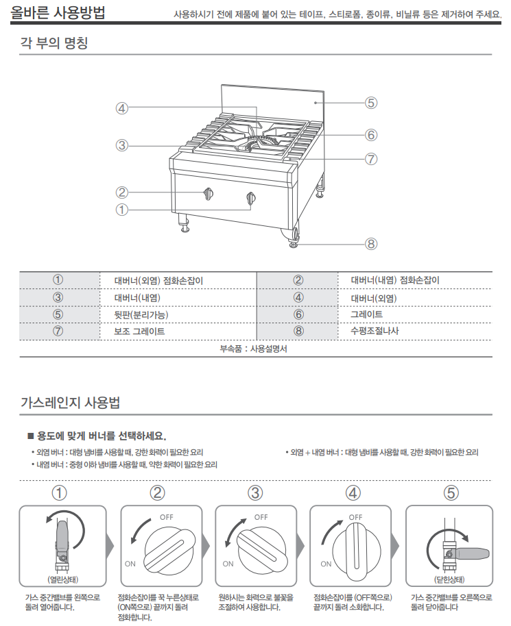 [린나이] 업소용 가스레인지 (낮은렌지 2구) (36) RLT-120 썸네일 2