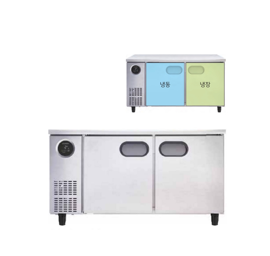 [스타리온] 직냉식 1500 테이블 냉장고 + 냉동고 343L (내부스텐) (36) SR-T15B1F 썸네일 4