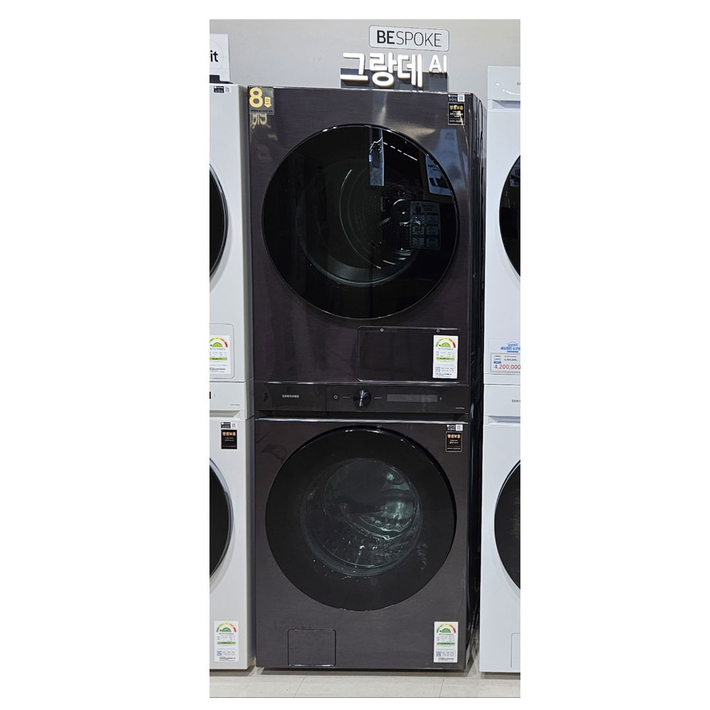 [삼성]비스포크 그랑데 AI 원바디 세탁기(25kg)+건조기(20kg) 그레이지 1등급 WF2520HCEEA [P] 썸네일 4